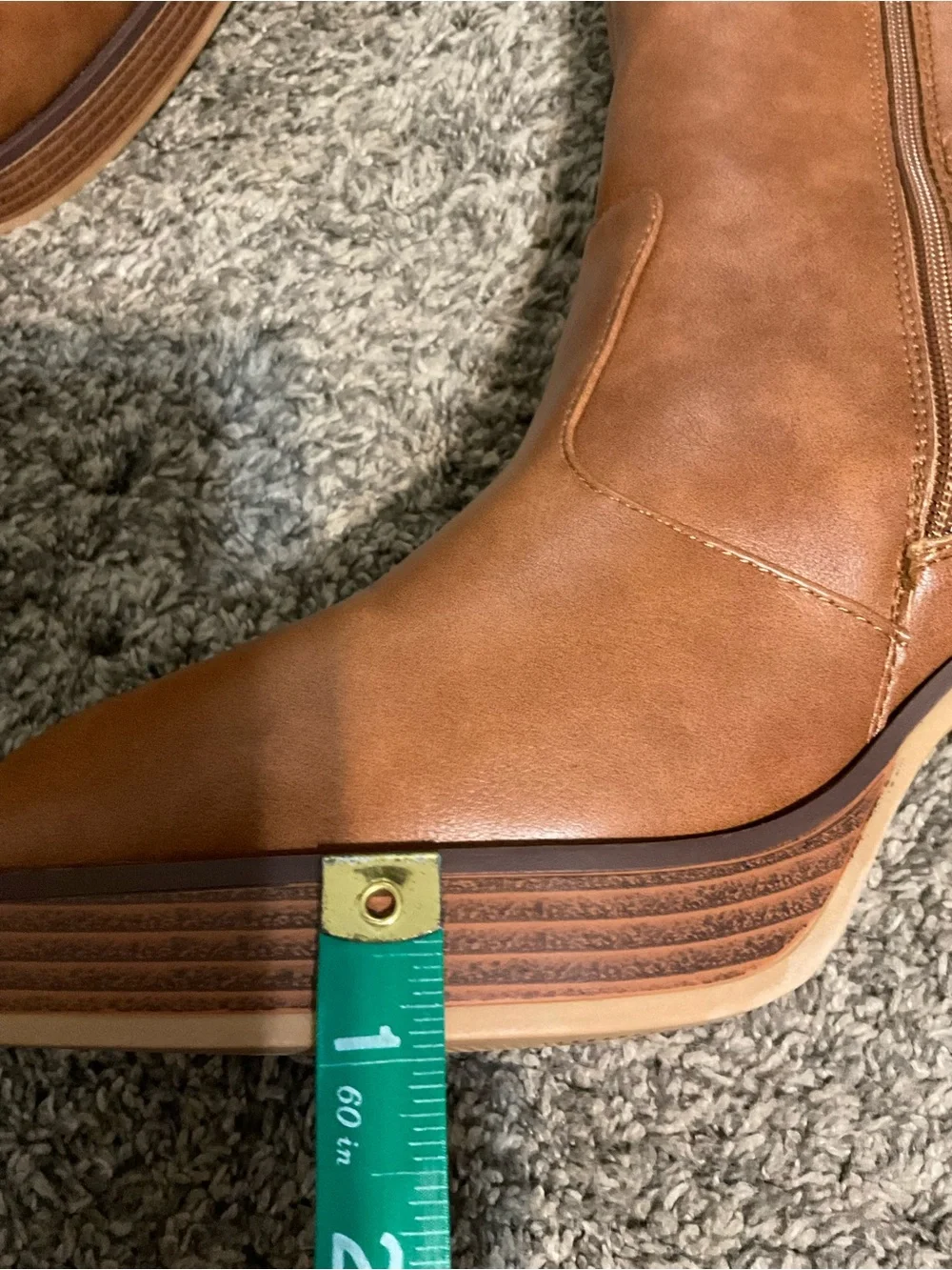 Maurices Candace Cognac Y2K Platform Block Heel Ankle Boots - 11M